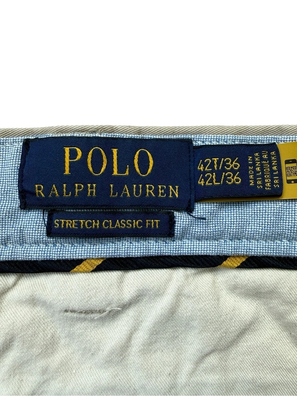 Polo Ralph Lauren Stretch Classic Fit Chino Pants Khaki Tan Men’s 42x29 Cuffed